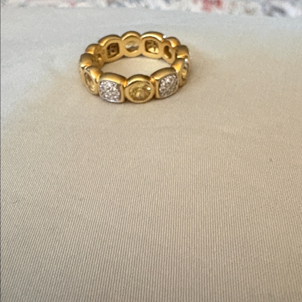 David Yurman Gold and Pave Diamond Ring - Picture 3 of 5